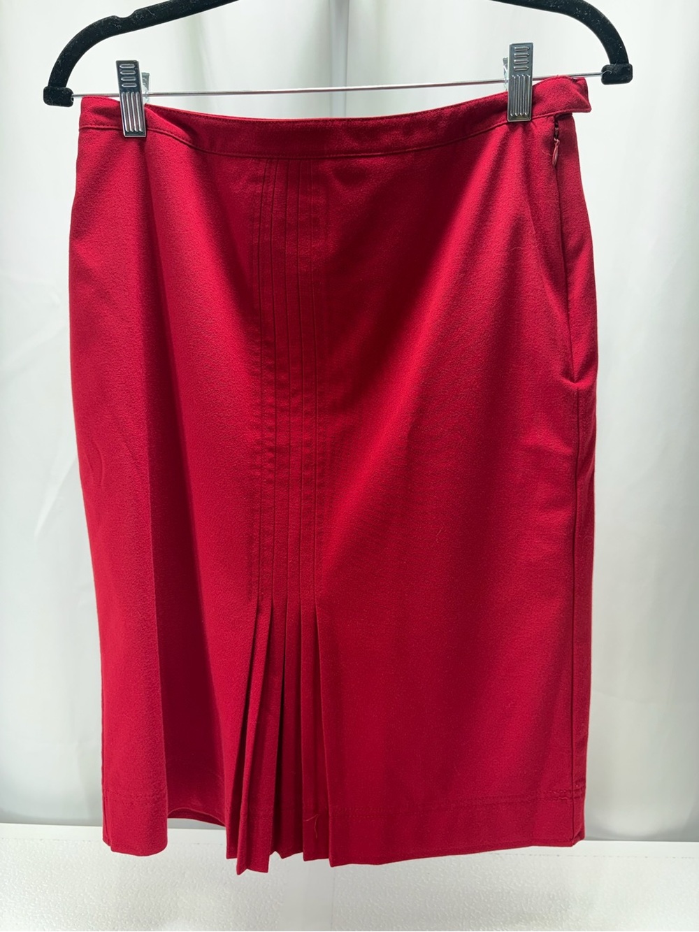 Worthington Vibrant Red Pleated-Front Pencil Skirt 4381